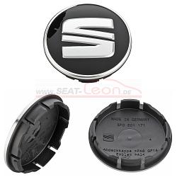 SEAT Nabenkappe 56 mm schwarz/chrom