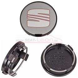 SEAT Nabenkappe 63 mm silber/schwarz